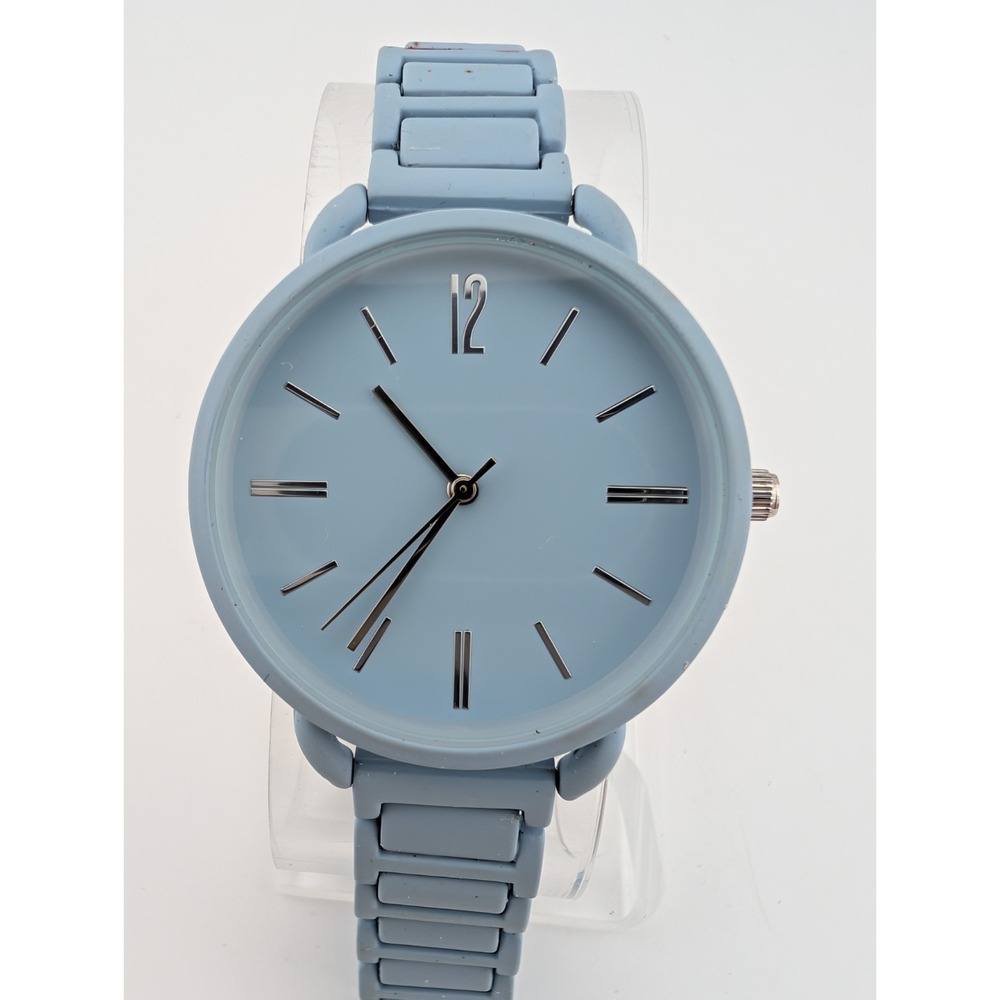 Time‎ and Tru Watch Women 36mm Case Light Blue 7.25" Band- New Battery